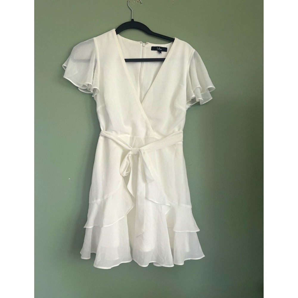 Lulus Sweet Like You White Ruffled Mini Dress size XS